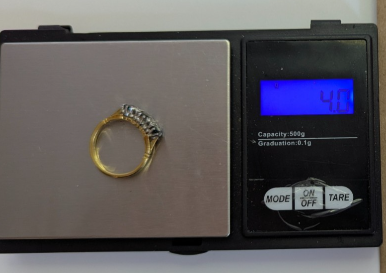 10ct Gold Ring Sapphire and Diamond 10ct Stamped Size N 1/2 4g April Birthstone