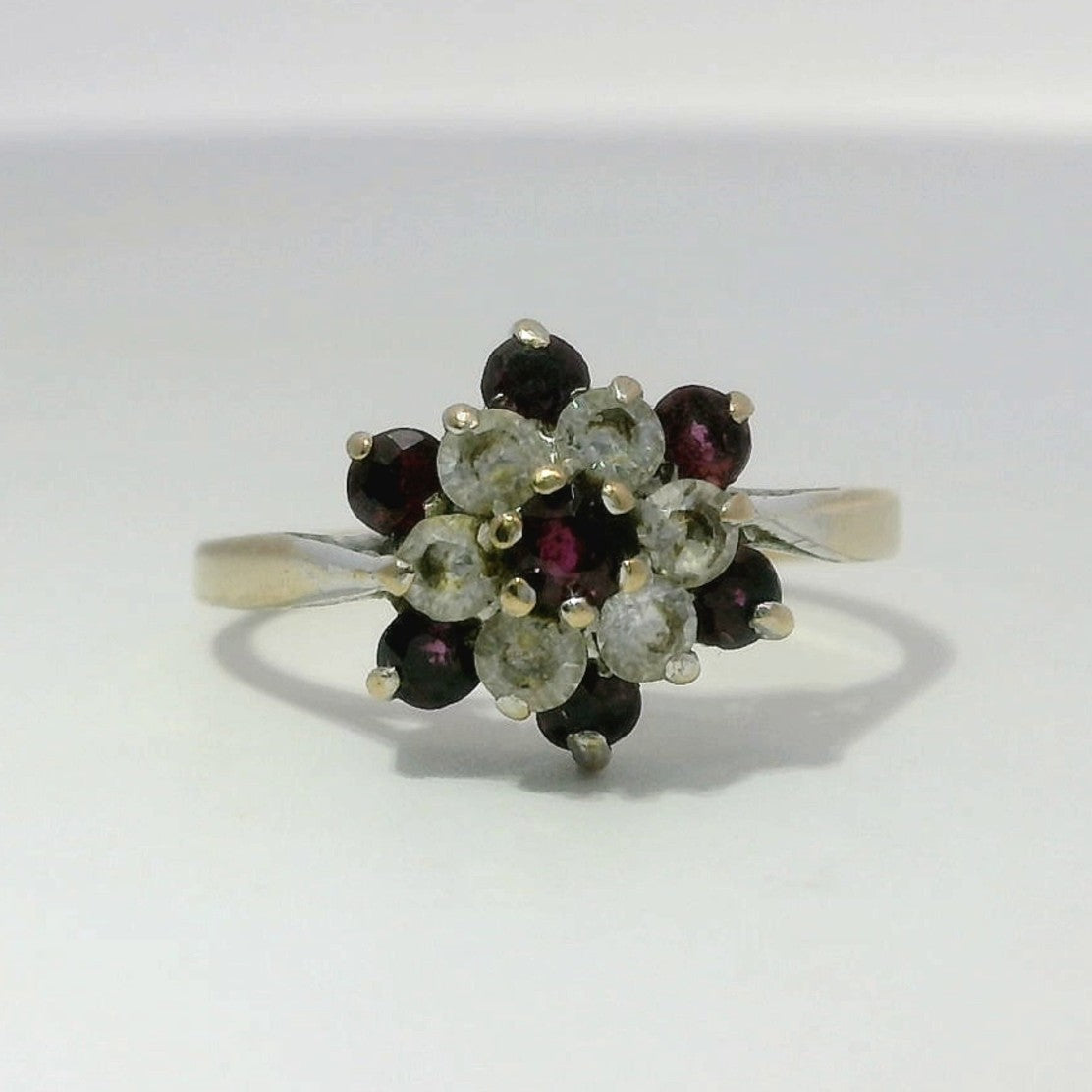 9ct Gold Ring Ruby Hallmark 1976 Size K 1/2