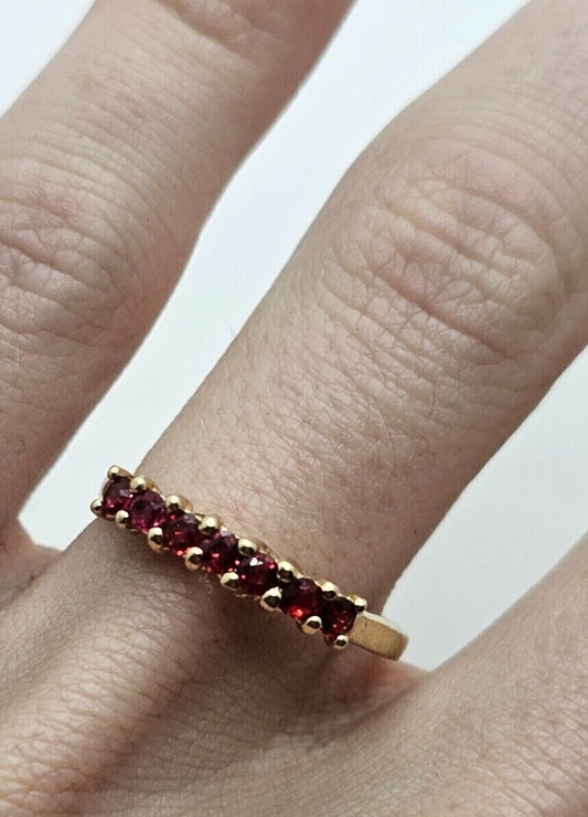 9ct Gold Ring Spinel Solid Band Hallmarked Size Q 1/2
