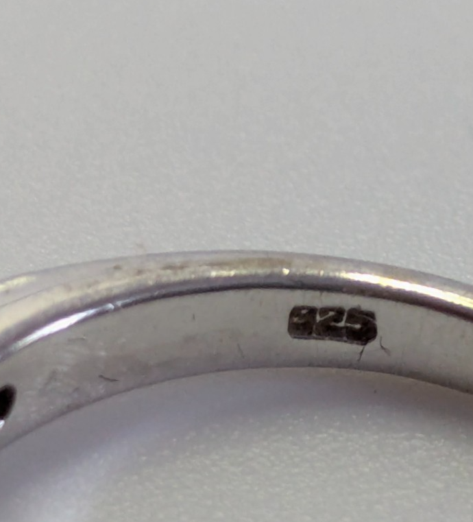 Silver Ring Sapphire Topaz 925 Stamped Size N Certificate 2.8g