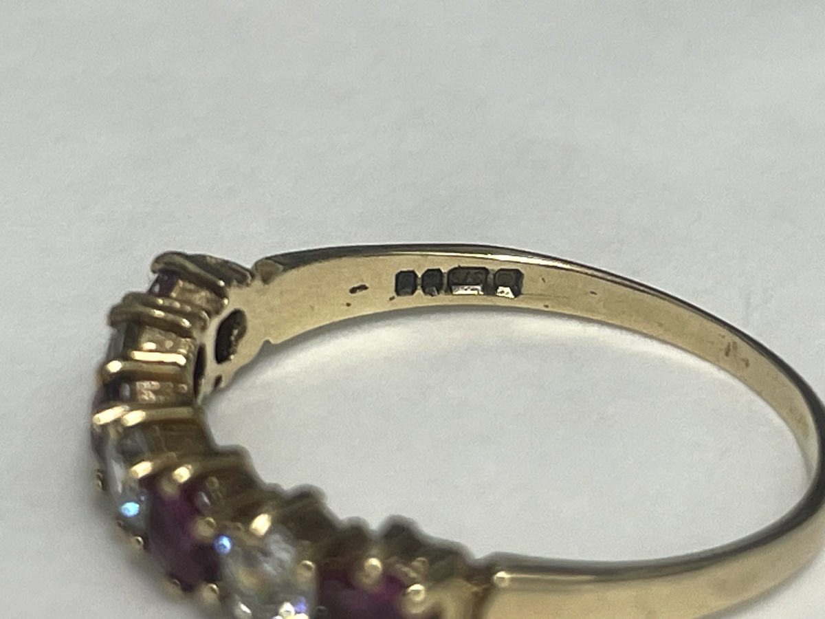 9ct Gold Ring Cubic Zirconia Solid 375 Gold Hallmark Size O 1/2