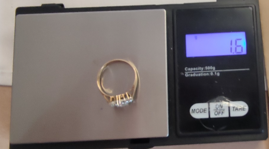 9ct Gold Ring Cubic Zirconia Fine Solid Band Hallmark Size O
