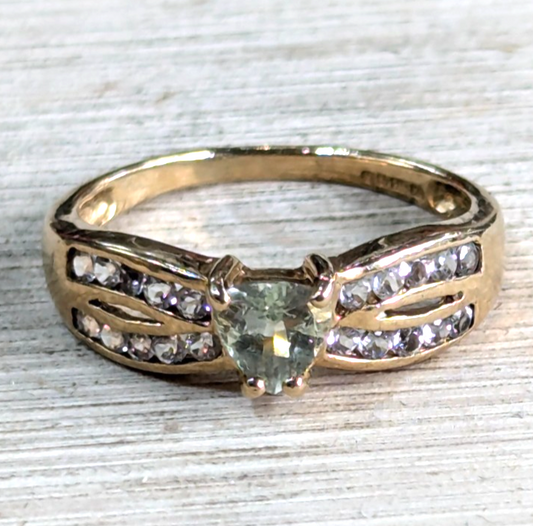 Vintage 9ct Gold Ring Tourmaline Hallmarked Size N 1/2