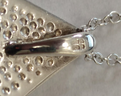 925 Sterling Silver Colored Crystal Triangle Pendant Necklace Chain Geometric