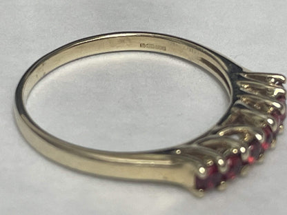 9ct Gold Ring Spinel Solid Band Hallmarked Size Q 1/2
