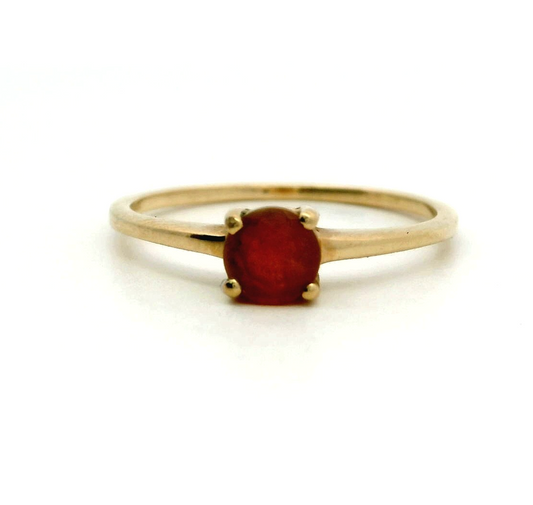 9ct Gold Solitaire Ring Citrine Gemstone Metal Size P 1/2 Hallmarked 1.5g