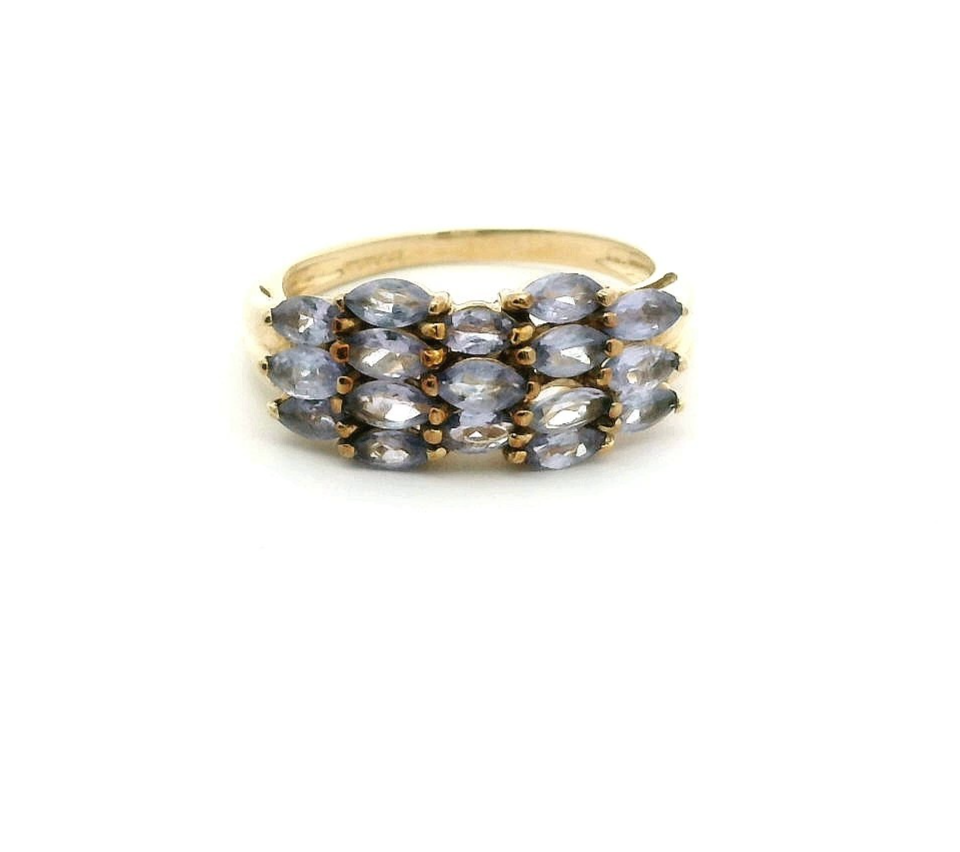 Tanzanite Ring 9ct Gold Hallmark Size N 1/2 December Birthstone