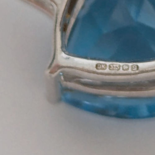 9ct White Gold Small Pendant Charm Topaz Diamond Gemstones Hallmarked 1.6g