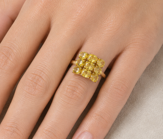 9ct Gold Ring Citrine Hallmark Size N 1/2 4.4g