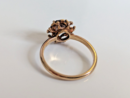 Vintage 9ct Gold Ring Quartz Solid Band Hallmark Size O 1/2