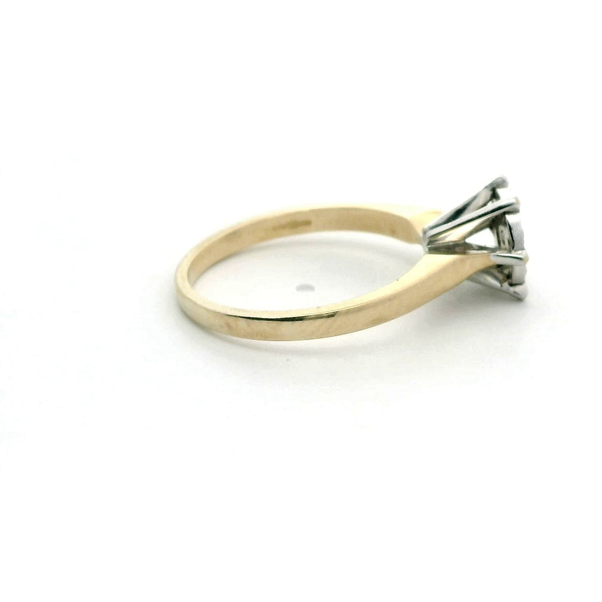 9ct Yellow Gold Engagement Ring 0.10ct Diamond Size P UK Hallmark 3.3g