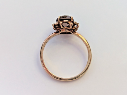 Vintage 9ct Gold Ring Quartz Solid Band Hallmark Size O 1/2
