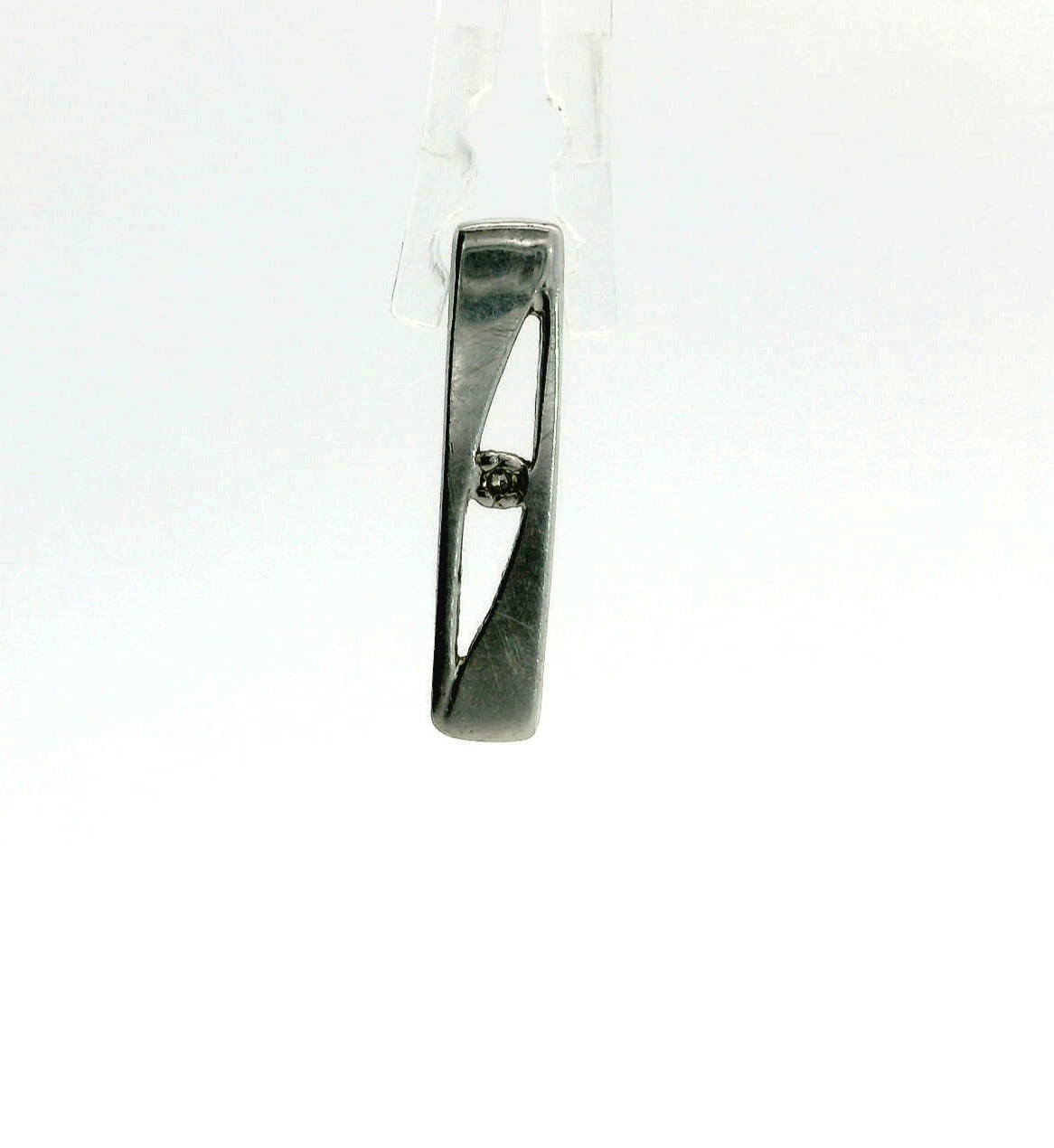 9ct Gold Diamond Pendant Charm Hallmarked Solitaire Drop Charm April 0.6g