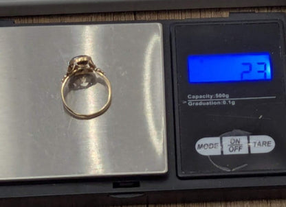9ct Gold Ring Quartz Oval Cut Hallmark Size K 1/2
