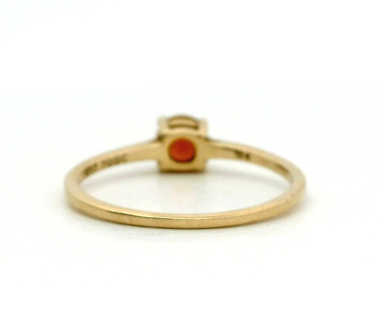 9ct Gold Solitaire Ring Citrine Gemstone Metal Size P 1/2 Hallmarked 1.5g