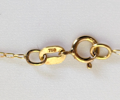 18ct Yellow Gold Necklace Diamond Stones Heart Pendant 50cm Long Hallmarked 2.3g