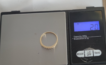 Diamond Ring 18ct Yellow Gold Eternity 0.25ct Stones Hallmark Size N 1/2 2g