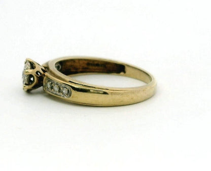 9ct Gold Ring Diamond 13 Stones Size N 1/2 Hallmarked 2.1 g Cluster Setting