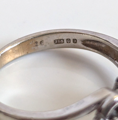 Sapphire Diamond Ring 9ct White Gold Hallmark Size J 1/2 September Birthstone