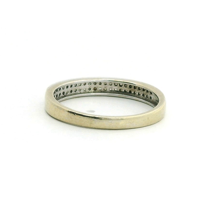 18ct White Gold Wedding Band Ring Diamond 0.12ct Stones Size M 1/2 Hallmarked 2g