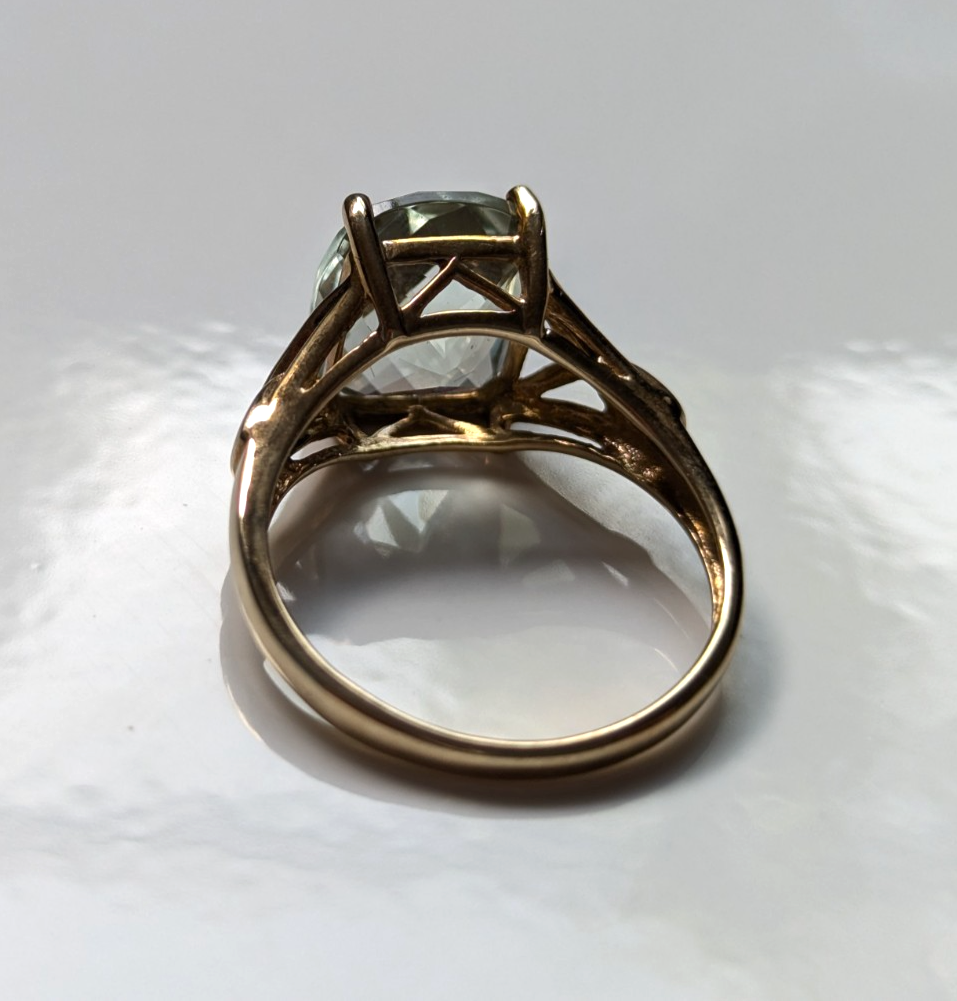 9ct Gold Kunzite Ring Size Q Hallmarked 375 Spodumene Solitaire Rare Gift