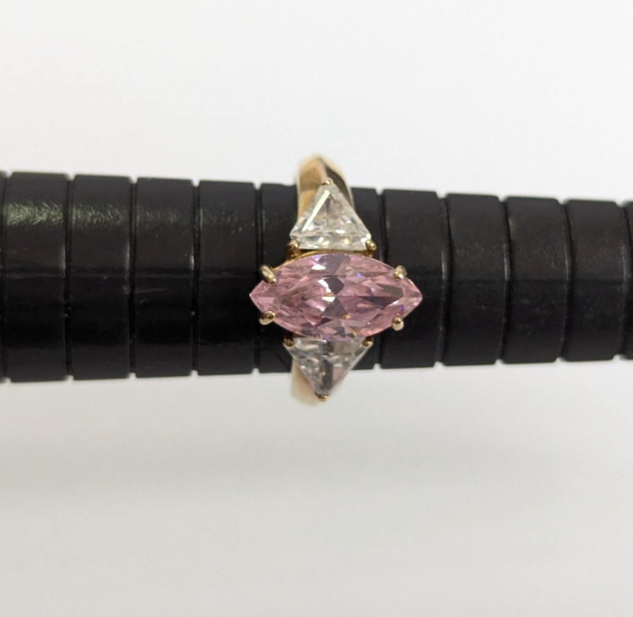 9ct Gold Ring Cubic Zirconia Hallmarked Size K 1/2