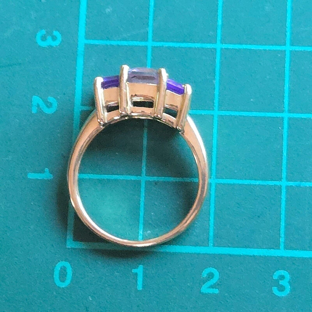 9ct Gold Ring Amethyst And Ametrine Hallmarked Size N Half