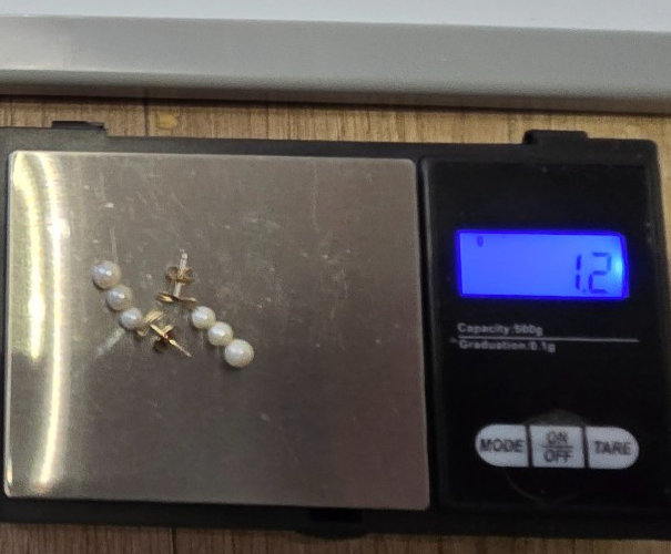 9ct Yellow Gold White Pearl Drop Earrings 9K Stamped Butterfly Bridal Wedding