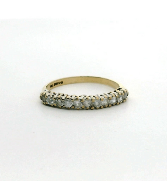 9ct Gold Eternity Ring Cubic Zirconia Stones Size N Hallmarked 1.4g