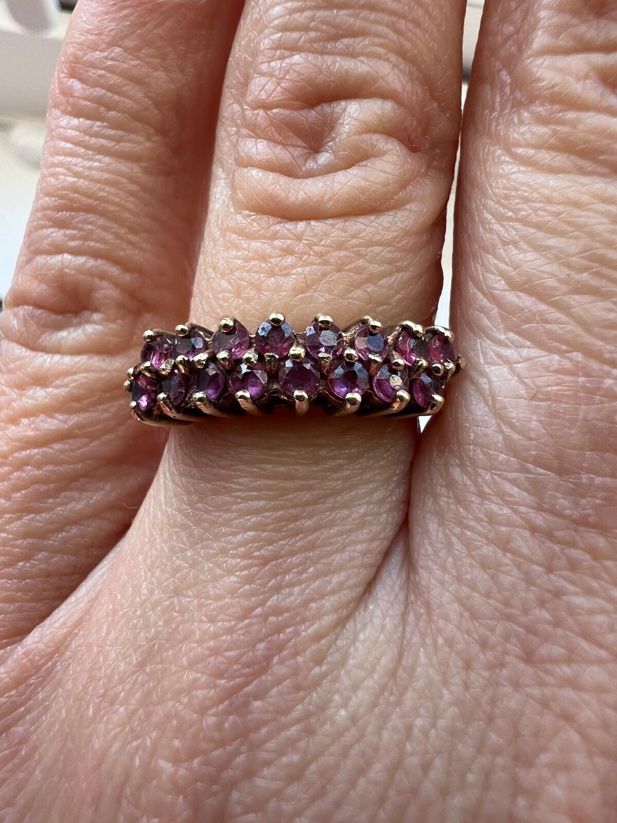 9ct Gold Ring Ruby Solid Band Hallmarked Size K 1/2