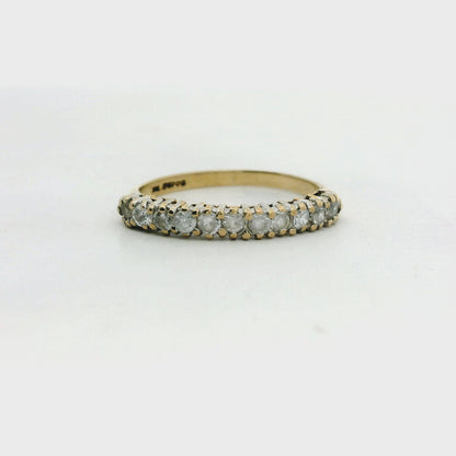 9ct Gold Eternity Ring Cubic Zirconia Stones Size N Hallmarked 1.4g