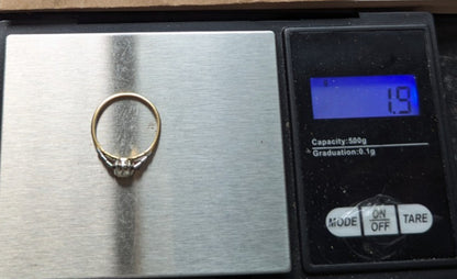 18ct Gold Ring Diamond Platinum Hallmark Size L 1.9g